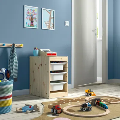 Ikea Trofast Storage Combination With Boxes, Light White Stained Pine/white, 12 5/8x17 3/8x20 1/2 "