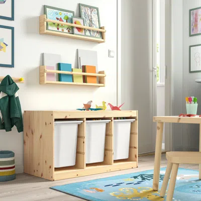 Ikea Trofast Storage Combination With Boxes, Light White Stained Pine/white, 36 5/8x17 3/8x20 1/2 "