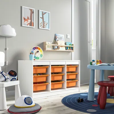 Ikea Trofast Storage Combination With Boxes, White/light Orange, 39x17 3/8x22 "