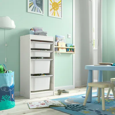Ikea Trofast Storage Combination With Boxes, White/white, 18 1/8x11 3/4x37 "