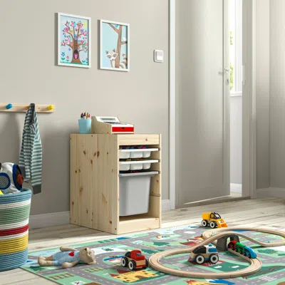 Ikea Trofast Storage Combination With Box/trays, Light White Stained Pine White/gray, 12 5/8x17 3/8x20 1/