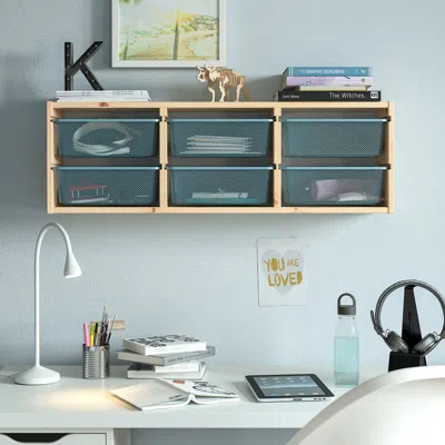 Ikea Trofast Wall Storage, Light White Stained Pine/gray-blue, 36 5/8x8 1/4x11 3/4 "