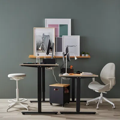 Ikea Trotten Desk Sit/stand, Beige/anthracite, 47 1/4x27 1/2 "