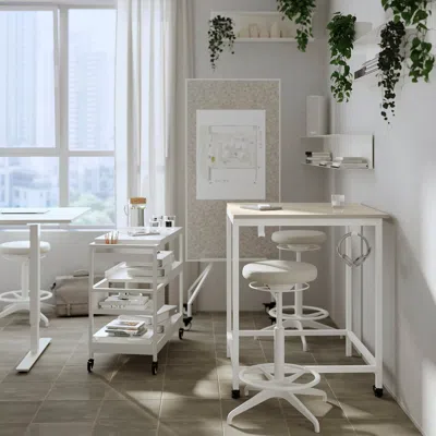 Ikea Trotten Table, Beige/white, 31 1/2x31 1/2 "