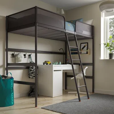 Ikea Tuffing Loft Bed Frame, Dark Gray, Twin