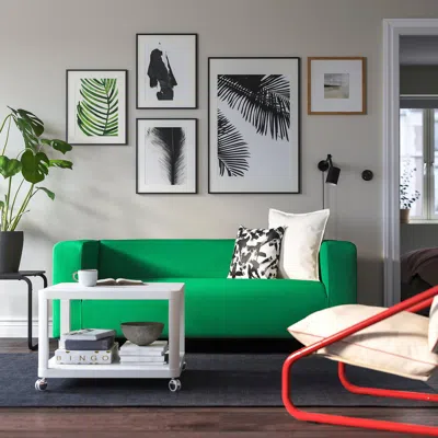 Ikea Turill Cushion, White/black, 16x16 "