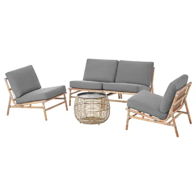 Ikea Tvarö 4-seat Conversation Set, Outdoor, Brown/frösön/duvholmen Dark Gray, 24 3/8x17 3/8 "24 3/8x17 3