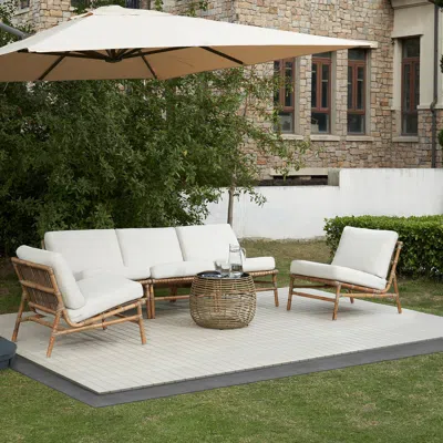 Ikea Tvarö 5-seat Furniture Set, Outdoor, Brown/frösön/duvholmen Beige, 24 3/8x17 3/8 "24 3/8x17 3/8 "24 