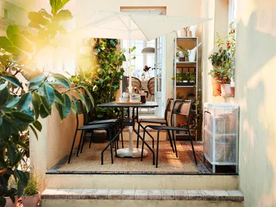 Ikea Tvetö Umbrella, Tilting/gray-beige White, 70 7/8x57 1/8 "