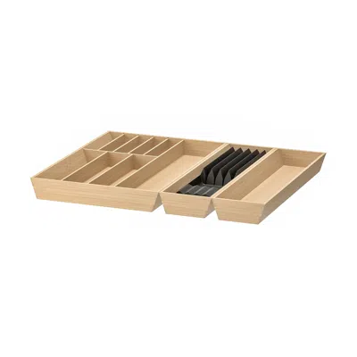 Ikea Uppdatera Flatware+utsl Trays/tray/knife Rck, Anthracite/light Bamboo, 26x19 1/2 "
