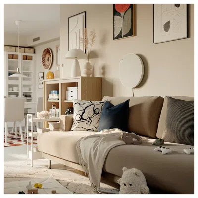 Ikea Uppåkra 1.5-seat Module, With Armrest Left/johanneshov Brown-beige, Depth: 42 1/8 "