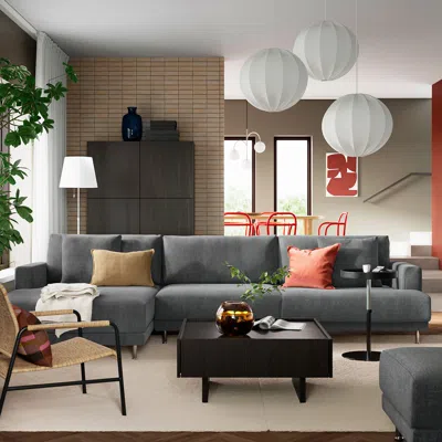 Ikea Uppåkra 4.5-seat Mod Sofa, Johanneshov Dark Gray, Width: 143 1/4 "