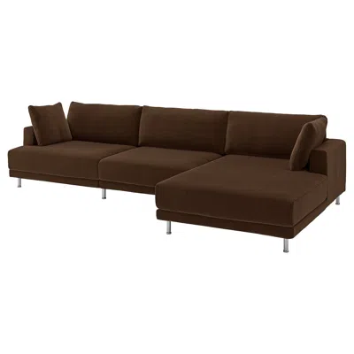 Ikea Uppåkra 4.5-seat Mod Sofa, With Chaise, Right/samsala Dark Brown, Width: 143 1/4 "