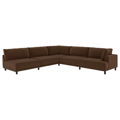 Ikea Uppåkra Mod Corner Sofa, 6 Seat, Samsala Dark Brown, Height: 37 3/8 "