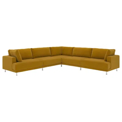 Ikea Uppåkra Mod Corner Sofa, 6 Seat, Samsala Yellow-brown, Height: 37 3/8 "