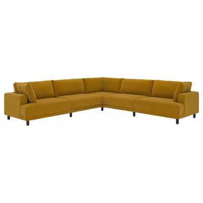 Ikea Uppåkra Mod Corner Sofa, 6 Seat, Samsala Yellow-brown, Height: 37 3/8 "