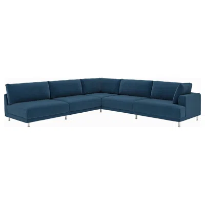 Ikea Uppåkra Mod Corner Sofa, 6 Seat, With Open End, Left/samsala Dark Blue, Height: 37 3/8 "