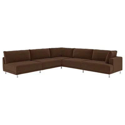 Ikea Uppåkra Mod Corner Sofa, 6 Seat, With Open End, Left/samsala Dark Brown, Height: 37 3/8 "