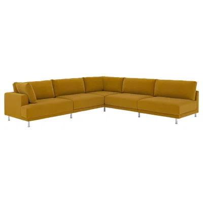 Ikea Uppåkra Mod Corner Sofa, 6 Seat, With Open End, Right/samsala Yellow-brown, Height: 37 3/8 "