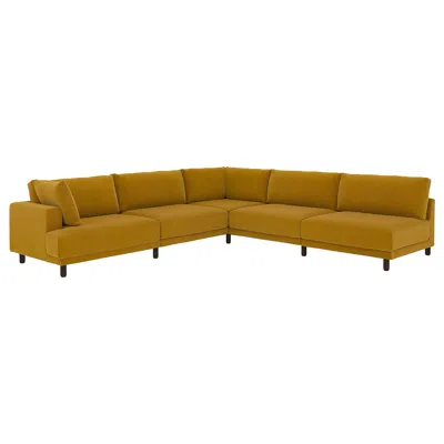 Ikea Uppåkra Mod Corner Sofa, 6 Seat, With Open End, Right/samsala Yellow-brown, Height: 37 3/8 "
