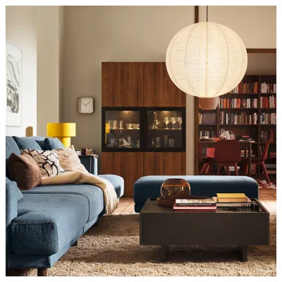 Ikea Uppåkra Ottoman, Axvall Off-white, Width: 50 " In Blue