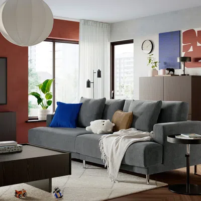 Ikea Uppåkra Sectional, 3-seat, Johanneshov Dark Gray, Depth: 42 1/8 "