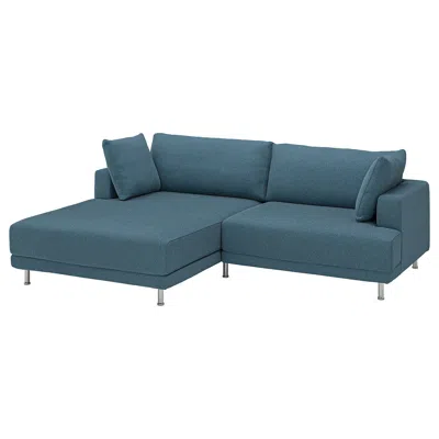 Ikea Uppåkra Sectional, 3-seat, With Chaise, Left/axvall Dark Gray-blue, Depth: 70 7/8 "