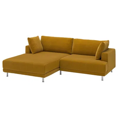 Ikea Uppåkra Sectional, 3-seat, With Chaise, Left/samsala Yellow-brown, Depth: 70 7/8 " In Orange