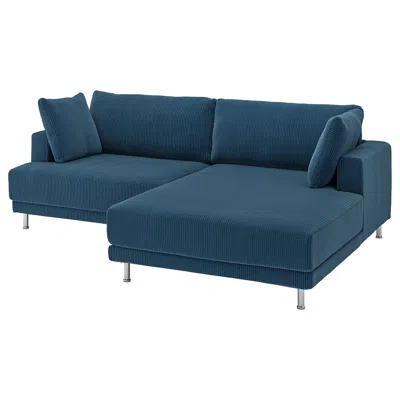 Ikea Uppåkra Sectional, 3-seat, With Chaise, Right/samsala Dark Blue, Depth: 70 7/8 "