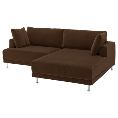 Ikea Uppåkra Sectional, 3-seat, With Chaise, Right/samsala Dark Brown, Depth: 70 7/8 "