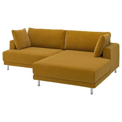 Ikea Uppåkra Sectional, 3-seat, With Chaise, Right/samsala Yellow-brown, Depth: 70 7/8 "