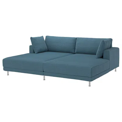 Ikea Uppåkra Sectional, 3-seat, With Chaise/axvall Dark Gray-blue, Depth: 70 7/8 "