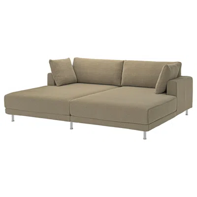 Ikea Uppåkra Sectional, 3-seat, With Chaise/johanneshov Brown-beige, Depth: 70 7/8 " In Neutral