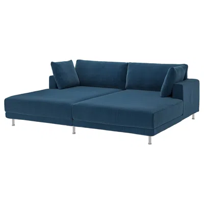 Ikea Uppåkra Sectional, 3-seat, With Chaise/samsala Dark Blue, Depth: 70 7/8 "