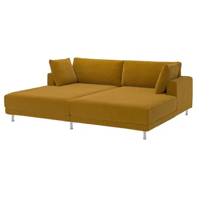 Ikea Uppåkra Sectional, 3-seat, With Chaise/samsala Yellow-brown, Depth: 70 7/8 "