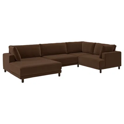 Ikea Uppåkra U-shaped Sofa, 4,5-seat, Samsala Dark Brown, Height Including Back Cushions: 37 3/8 "