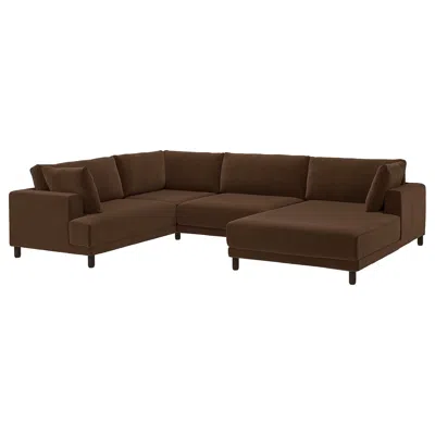 Ikea Uppåkra U-shaped Sofa, 4,5-seat, Samsala Dark Brown, Height Including Back Cushions: 37 3/8 "