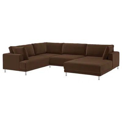 Ikea Uppåkra U-shaped Sofa, 4,5-seat, Samsala Dark Brown, Height Including Back Cushions: 37 3/8 "