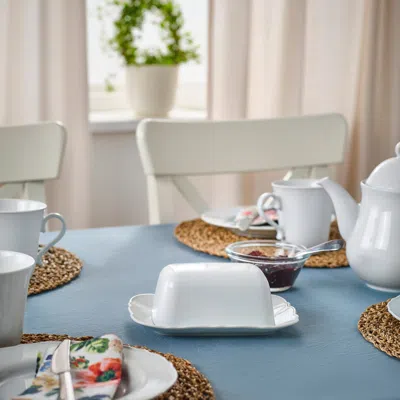 Ikea Upplaga Butter Dish, White, Height: 3 "