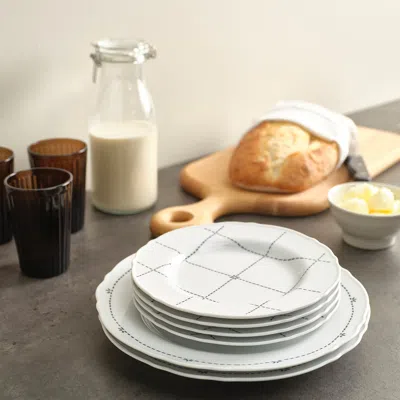 Ikea Upplaga Side Plate, Patterned/white, 9 "