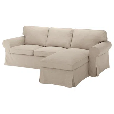 Ikea Uppland Cover For 3-seat Sofa With Chaise Lounge, Hillared Beige