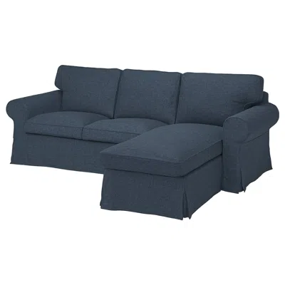 Ikea Uppland Cover For 3-seat Sofa With Chaise Lounge, Kilanda Dark Blue
