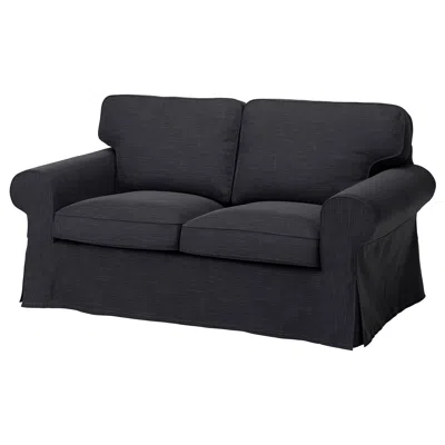 Ikea Uppland Loveseat, Hillared Anthracite, Height Including Back Cushions: 36 1/4 " In Black