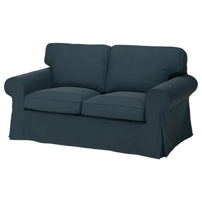 Ikea Uppland Loveseat, Hillared Dark Blue, Height Including Back Cushions: 36 1/4 "