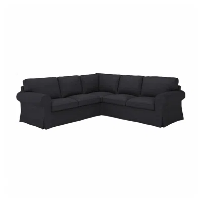 Ikea Uppland Sectional, 4-seat Corner, Hillared Anthracite, Depth: 36 1/4 " In Black