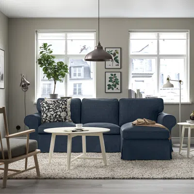 Ikea Uppland Sofa With Chaise, Kilanda Dark Blue, Width: 101 5/8 "