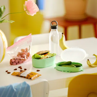 Ikea Utbjuda Stackable Lunch Box For Dry Food, Light Green, Height: 3 ½ "