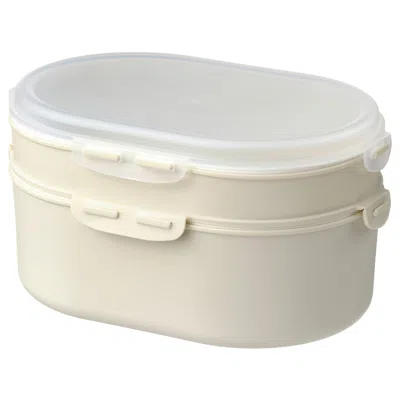 Ikea Utbjuda Stackable Lunch Box For Dry Food, Light Grey-beige, Height: 3 ½ " In White