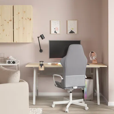 Ikea Utespelare Gaming Desk And Chair, Ash Effect/gray