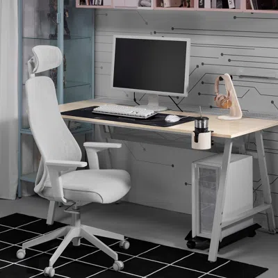 Ikea Utespelare / Matchspel Gaming Desk And Chair, Ash Effect/light Gray